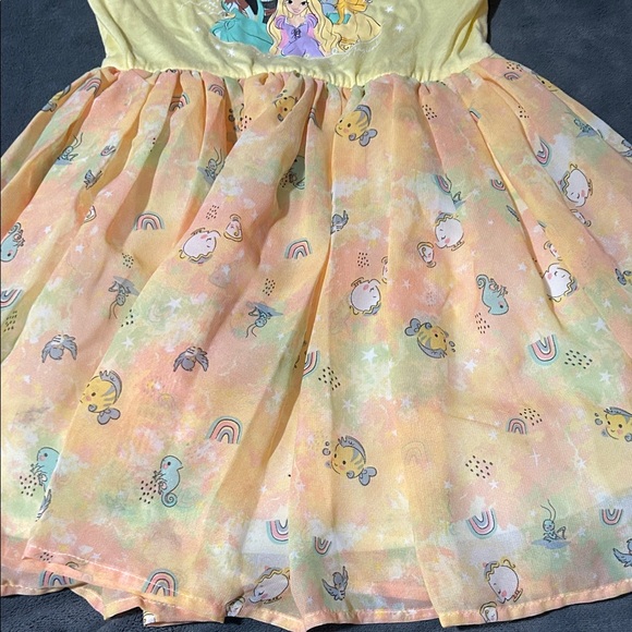 Disney Princess Yellow and Peach Kids Dress - Picture 4 of 5